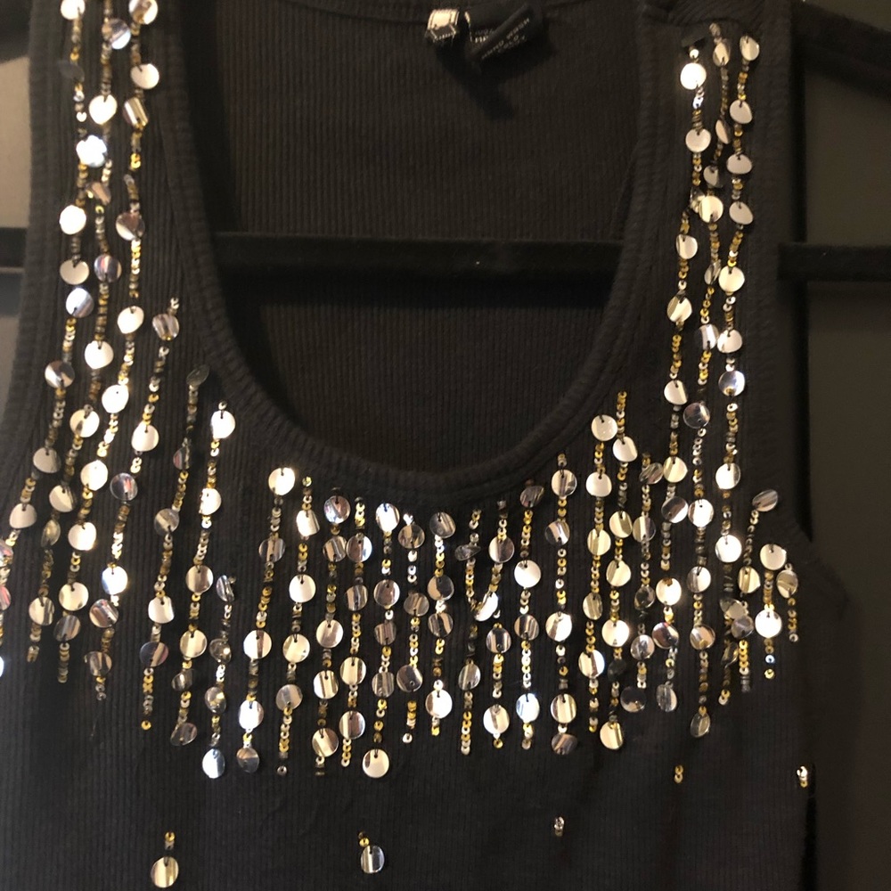 Holiday Champagne Bubbles Black Tank